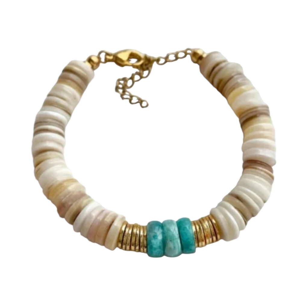 Natural Stone And Shell Bracelet